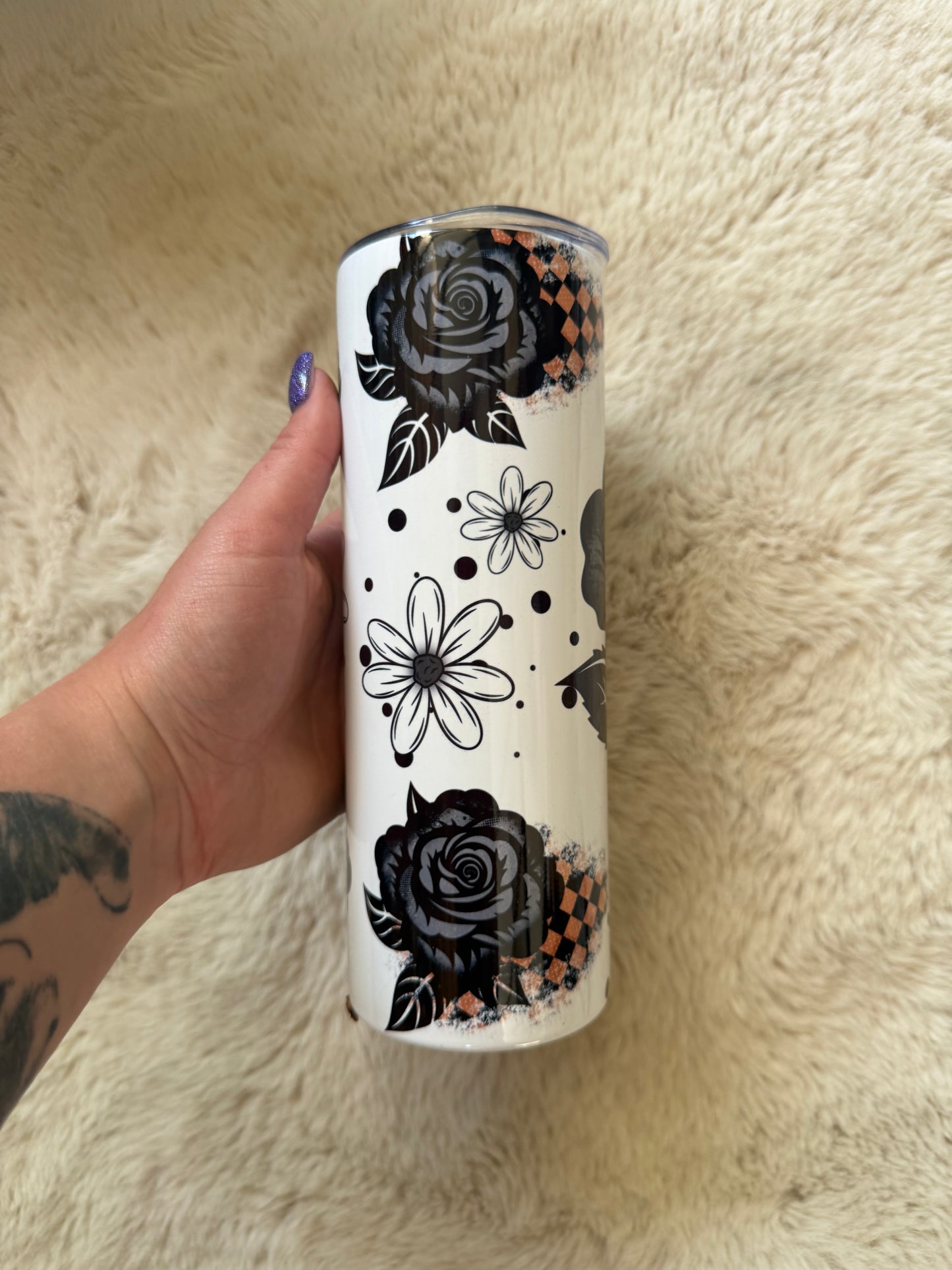 Skull & black rose