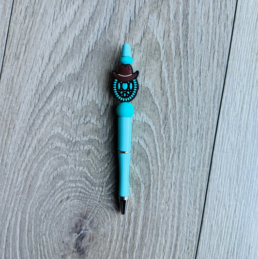 Turquoise with hat Pen
