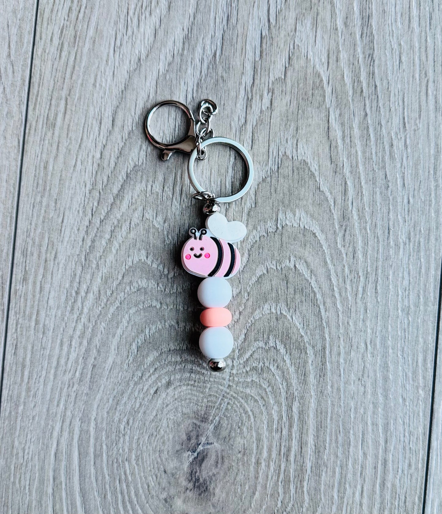 Pink bee Keychain