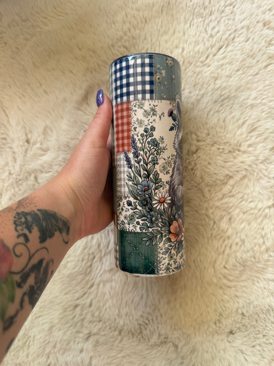 Patchwork Floral Raccoon