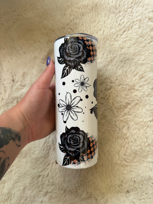 Skull & black rose